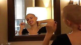 Sexy model shaves her own head bald 