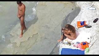 Voyeur on public beach sex 